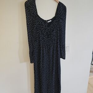 Reformation Black and White Long Sleeve Dress